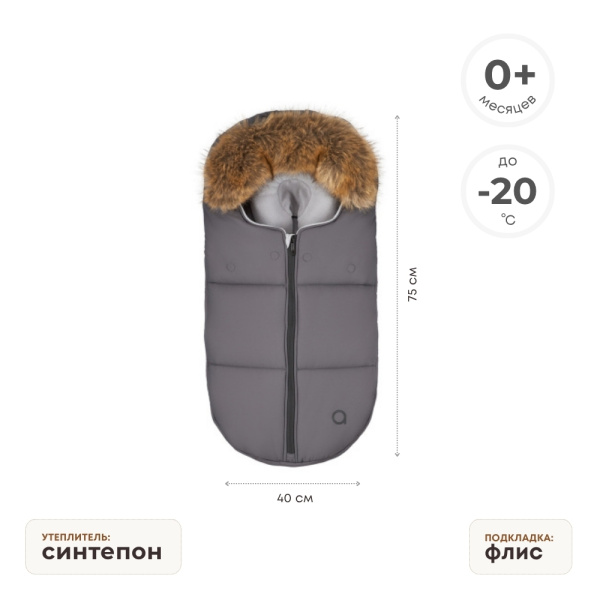 Anex WOM 0+ Dark Gray — зимний конверт для новорождённого