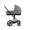 Cybex Детская коляска Priam IV Rosegold 2-в-1 Mirage Grey + спальный блок Lux Carry Cot