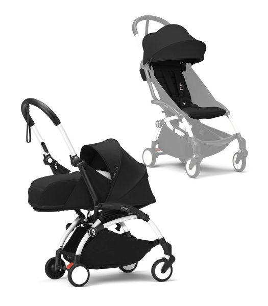 Stokke YOYO³ коляска 2 в 1 с мягкой люлькой Newborn Pack белое шасси