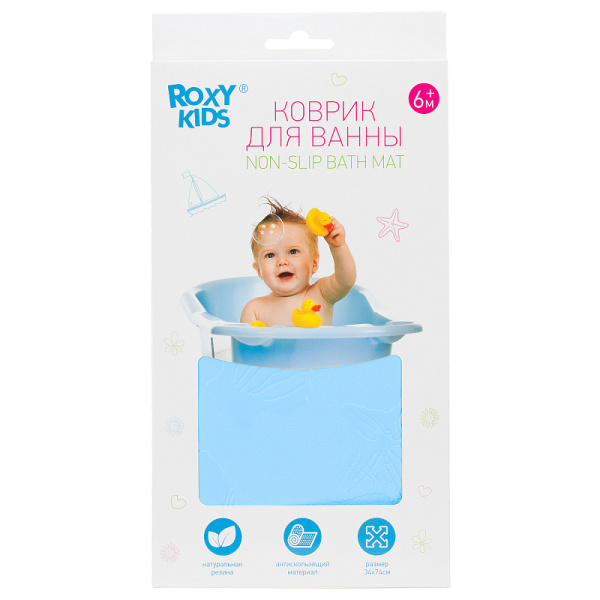 Roxy Kids Коврик для ванны противоскользящий 34х74 см