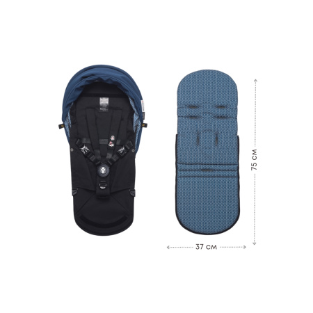 Stokke YOYO³ 2 в 1 White/Air France Blue с мягкой люлькой для новорождённого
