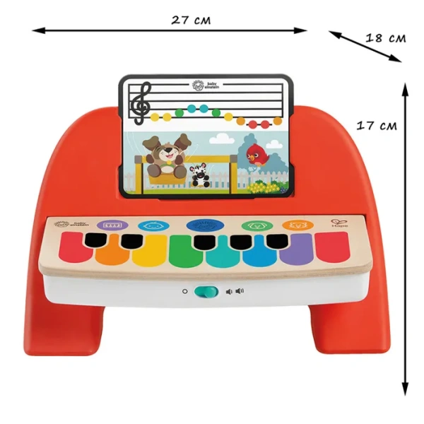 Hape Музыкальная игрушка для малышей Пианино, 7 клавиш, сенсорное, красное
