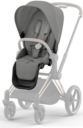 Cybex Детская коляска Priam IV Chrome Brown 2 в 1 Mirage Grey + спальный блок Lux Carry Cot
