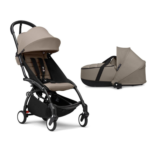 Stokke YOYO³ коляска универсальная 2 в 1 с каркасной люлькой Bassinet Black/Taupe