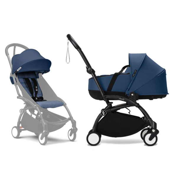 Stokke YOYO3 коляска универсальная 2в1 с каркасной люлькой bassinet Black/Air France