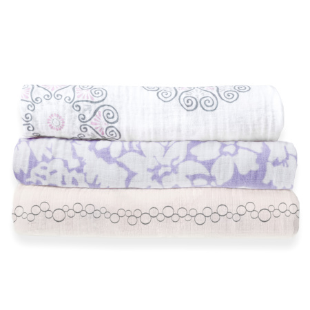 SwaddleDesigns Набор пеленок маркизет SwaddleLite - Lovely Lavender & Soft Pink