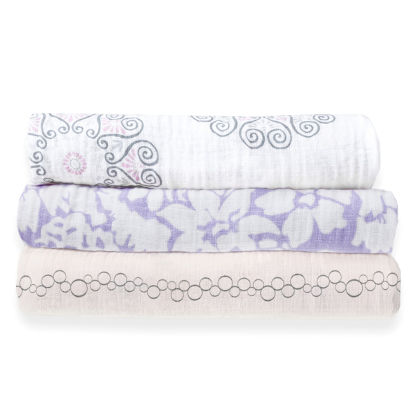 SwaddleDesigns Набор пеленок маркизет SwaddleLite - Lovely Lavender & Soft Pink