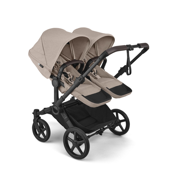 Bugaboo Коляска для двойни Donkey 6 Twin, BLACK/DESERT TAUPE MELANGE