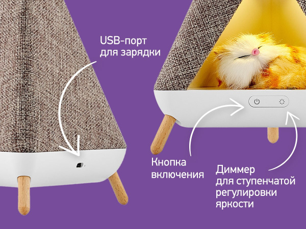 Roxy Kids Ночник Вигвам с котёнком
